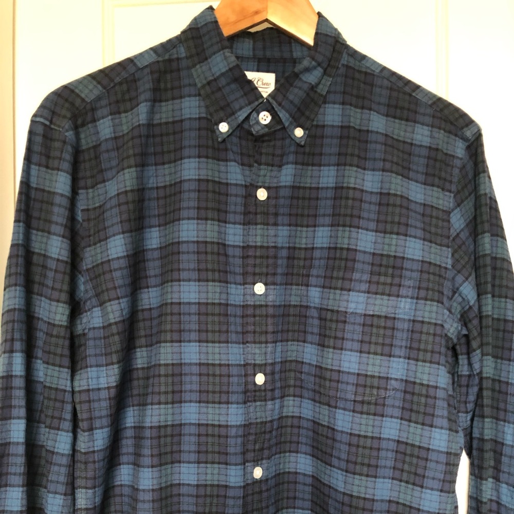 J Crew Mens Plaid Long Sleeve Shirt, Size Medium